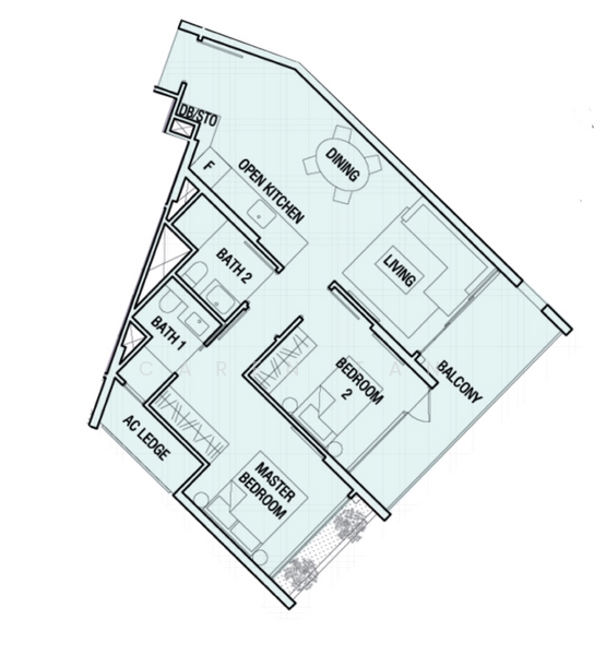 The Crest, 101 Prince Charles Crescent, 2 Bedrooms, 775 sqft, Condominium For Rent, by Caren Tan, 20950192 - PropertyGuru.com.sg