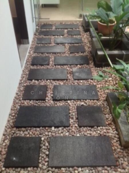 walkway between kitchen and dinning area.