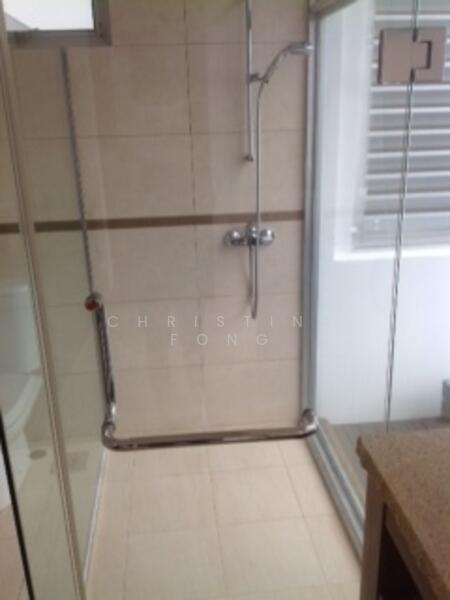 bathroom overlooking opening bath area