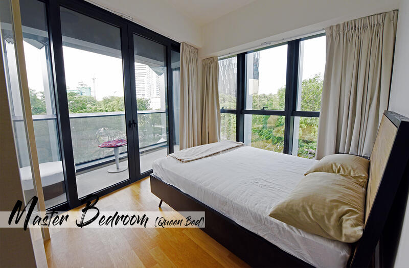 DUO Residences, 1 Fraser Street, 2 Bedrooms, 840 sqft, Apartment For Rent, by Johanna Tay, 21015364 - Master Bedroom (view of balcony) - PropertyGuru.com.sg