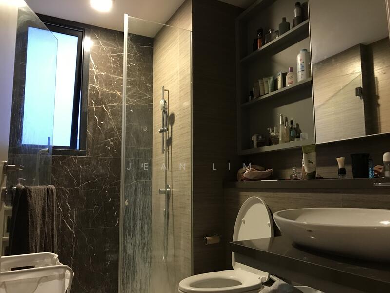 Good size common bathroom with glass shower screen
