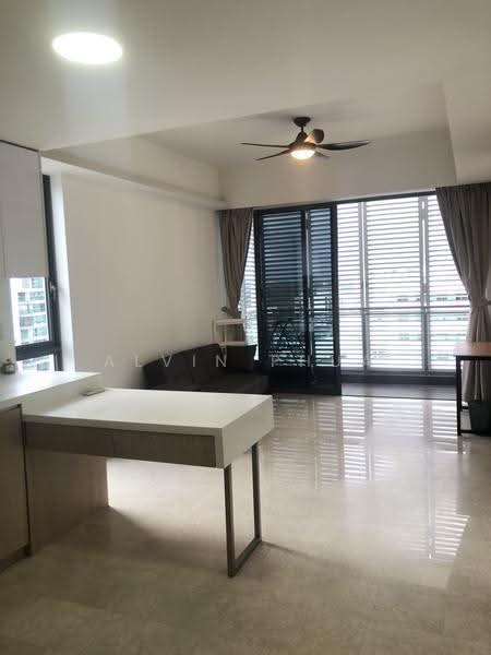 Spacious living room with balcony