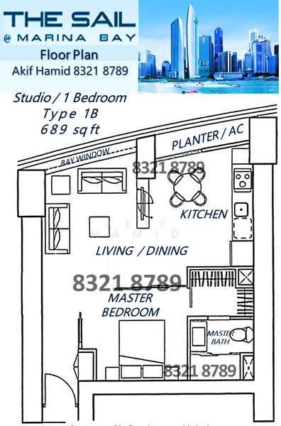 The Sail @ Marina Bay, 2 Marina Boulevard, Boat Quay / Raffles Place / Marina, 1 Bedroom, 689 sqft, Apartment For Rent, by Akif Hamid, 21041620 - PropertyGuru.com.sg