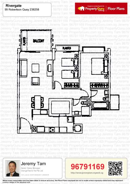 Rivergate, 99 Robertson Quay, 2 Bedrooms, 1,044 sqft, Apartment For Rent, by Jeremy Tam, 21058096 - PropertyGuru.com.sg