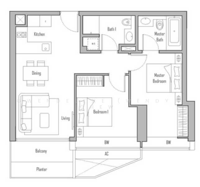 V on Shenton, 5 Shenton Way, 2 Bedrooms, 883 sqft, Condominium For Rent, by Gwendelene (Wendy) Chew, 21061320 - PropertyGuru.com.sg