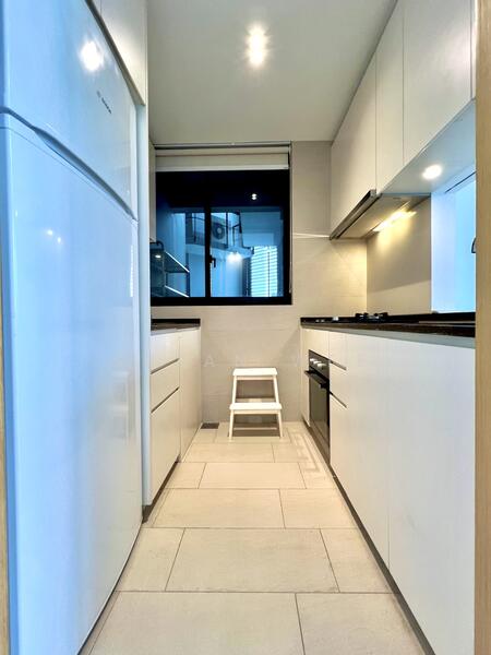 kitchen with hidden sliding doors