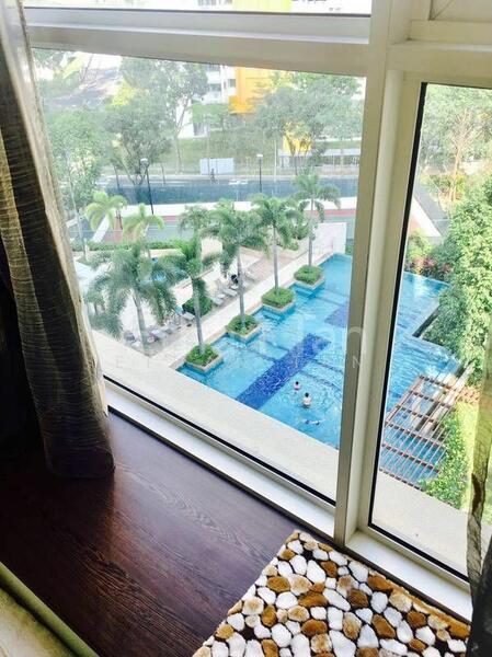 pool view from bedroom