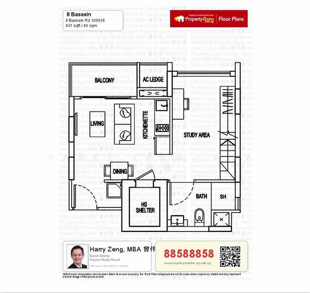 8 Bassein, 8 Bassein Road, 1 Bedroom, 432 sqft, Condominium For Sale, by Harry Zeng, MBA 曾伟源, 21281815 - PropertyGuru.com.sg