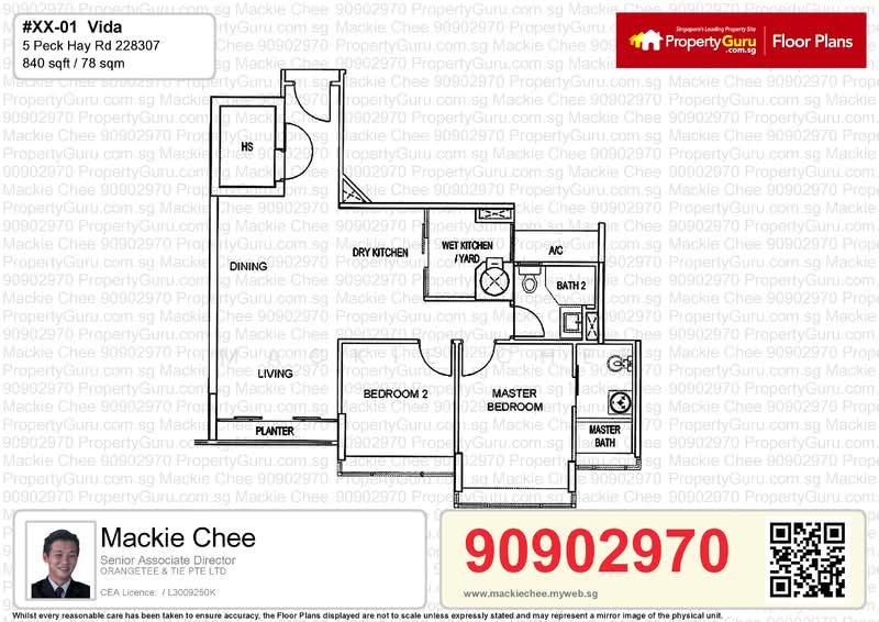 Vida, 5 Peck Hay Road, 2 Bedrooms, 840 sqft, Apartment For Rent, by Mackie Chee, 21314296 - PropertyGuru.com.sg