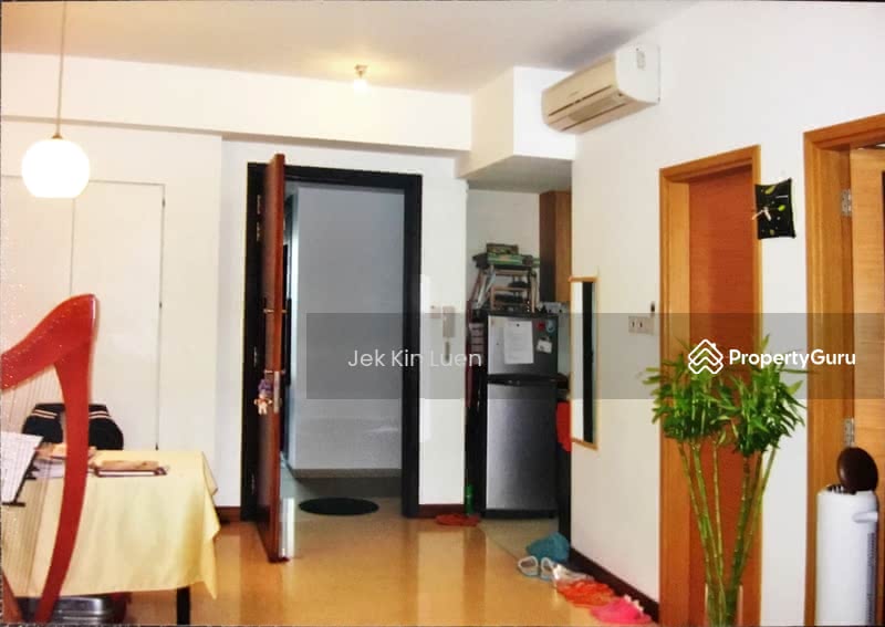 Front door and living room