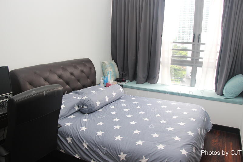 Spacious Master Bedroom with a study desk and chair.