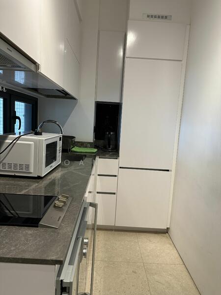 Fully furnished kitchen area with window