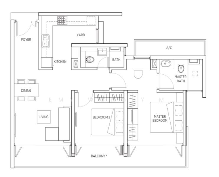 Kallang Riverside, 51 Kampong Bugis, 2 Bedrooms, 1,001 sqft, Condominium For Rent, by Emy Wong Y M, 21507607 - PropertyGuru.com.sg