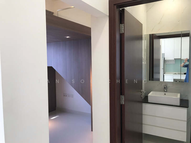 Bath outside bedroom