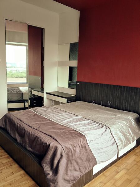 Master bedroom furnished Queen bed attached bathroom