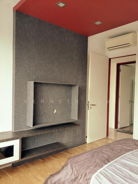 Master bedroom furnished Queen bed attached bathroom 
