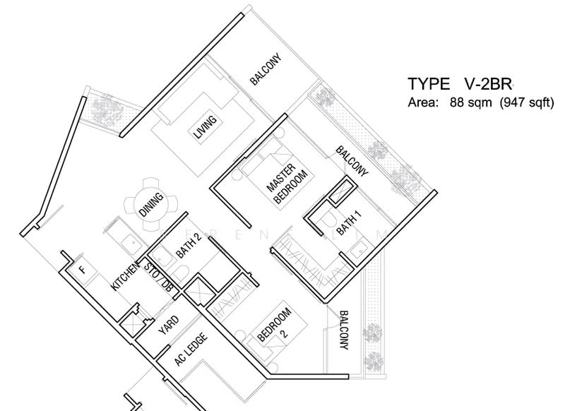 The Crest, 107 Prince Charles Crescent, 2 Bedrooms, 947 sqft, Condominium For Rent, by Serene Lim, 21651386 - PropertyGuru.com.sg