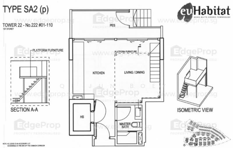 Euhabitat, 222 Jalan Eunos, 1 Bedroom, 592 sqft, Condominium For Rent, by Qi Jun Boey, 21652579 - PropertyGuru.com.sg