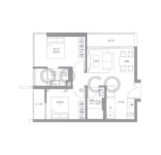 Residence, 33 Pheng Geck Avenue, 2 Bedrooms, 711 sqft, Condos