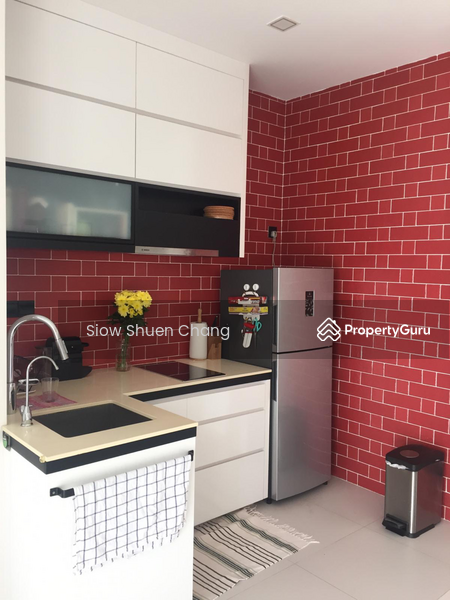 Cheerful and brightly lit modern kitchen