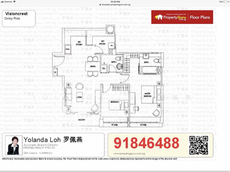 Visioncrest, 33 Oxley Rise, 2 Bedrooms, 905 sqft, Apartment For Rent, by Yolanda Loh 羅培嫣, 21794659 - PropertyGuru.com.sg