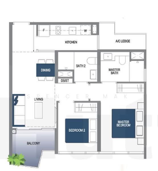 Lake Grande, 2 Jurong Lake Link, 2 Bedrooms, 721 sqft, Condominium For Rent, by Spenncer Mak, 21798428 - PropertyGuru.com.sg