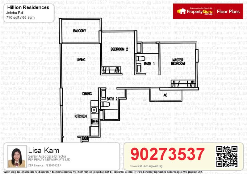 Hillion Residences, Jelebu Road, 2 Bedrooms, 710 sqft, Condominium For Rent, by LISA, 21860034 - PropertyGuru.com.sg