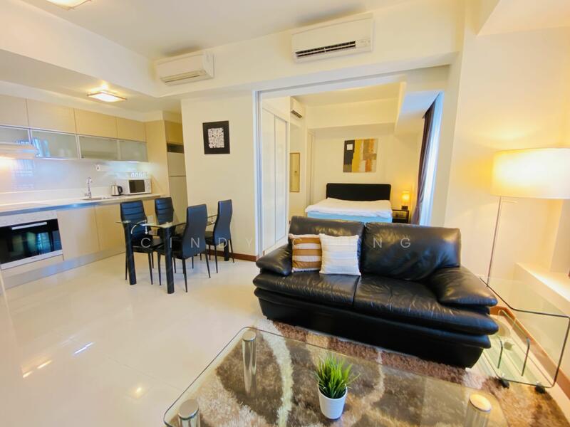 Bedroom with concealed frosted sliding door