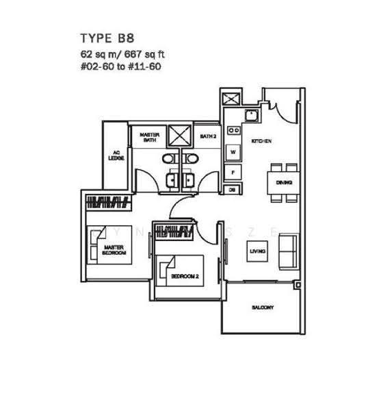 The Glades, Bedok / Upper East Coast, 2 Bedrooms, 667 sqft, Condominium For Rent, by Lyndy Sze, 22100616 - PropertyGuru.com.sg