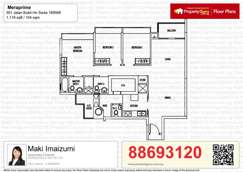 Meraprime, 301 Jalan Bukit Ho Swee, 3 Bedrooms, 1,119 sqft, Condominium For Rent, by Maki Imaizumi, 22101946 - PropertyGuru.com.sg