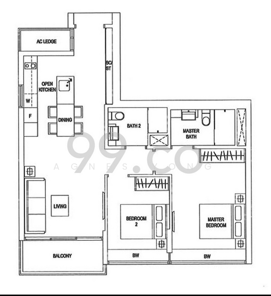 Waterfront Gold, 733 Bedok Reservoir Road, 2 Bedrooms, 894 sqft, Condominium For Rent, by Agnes Yong, 22109286 - PropertyGuru.com.sg