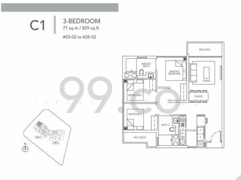 Sturdee Residences, Sturdee Road, 3 Bedrooms, 829 sqft, Condominium For Rent, by Terence Low 刘建德, 22207145 - PropertyGuru.com.sg
