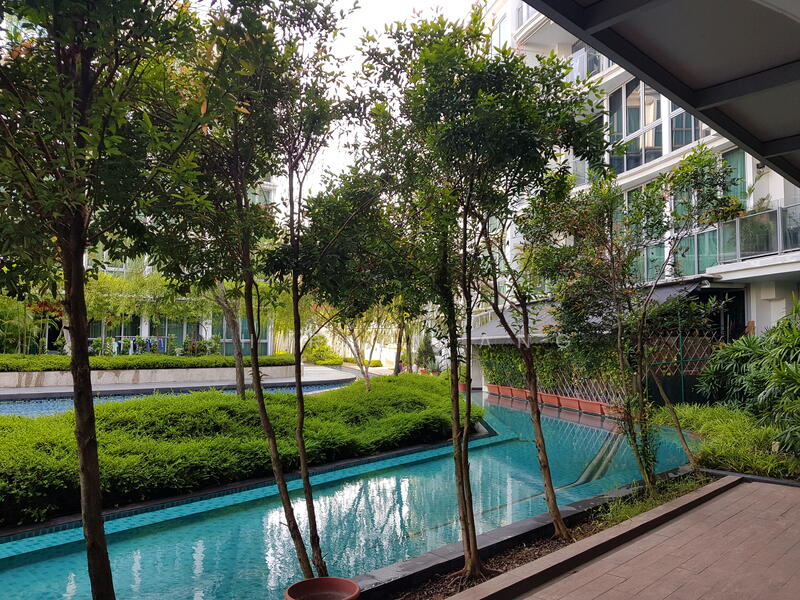 Patio with water feature and great privacy