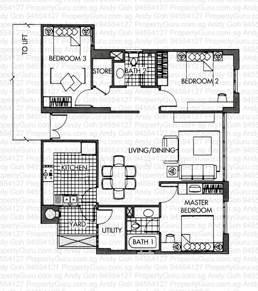 Mirage Tower, 80 Kim Seng Road, 3 Bedrooms, 1,227 sqft, Condominium For Rent, by Andy Goh, 22262616 - PropertyGuru.com.sg
