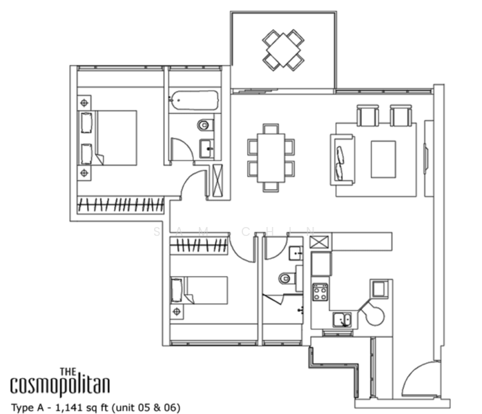 The Cosmopolitan, 200 Kim Seng Road, 2 Bedrooms, 1,141 sqft, Condominium For Rent, by Sam Chin, 22273342 - PropertyGuru.com.sg