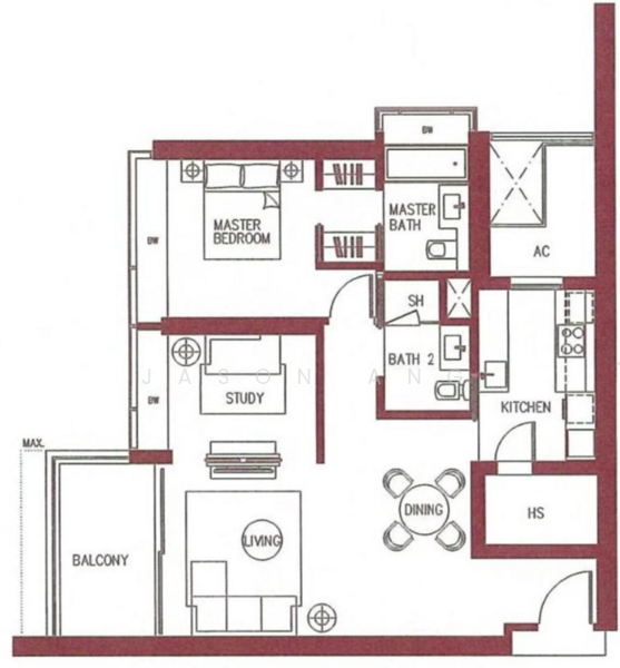Concourse Skyline, 300 Beach Road, 2 Bedrooms, 1,163 sqft, Condominium For Rent, by Jason Ang, 22275974 - PropertyGuru.com.sg