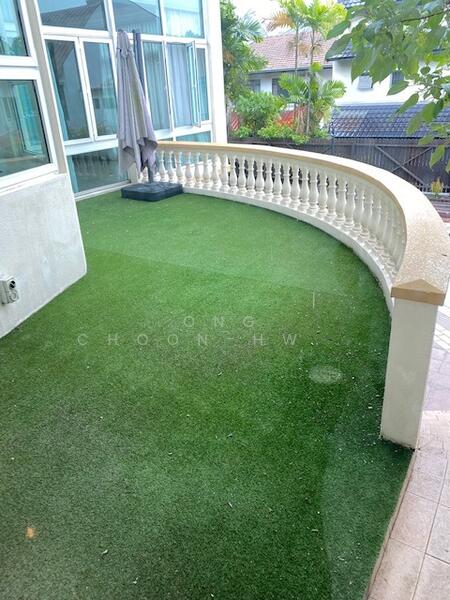 Grass-carpeted balcony great for outdoor entertainment and alfresco dining.