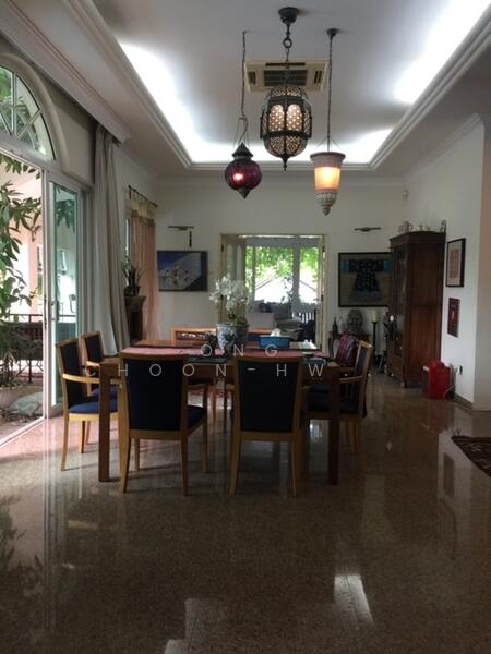 Oriele Crescent , Raffles Park Bungalow House For Sale at S$ 25,000,000 | PropertyGuru Singapore - Dining area facing pool.