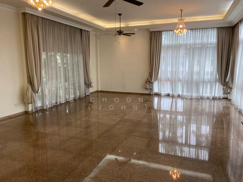 Oriele Crescent , Raffles Park Bungalow House For Sale at S$ 25,000,000 | PropertyGuru Singapore - Spacious living room with pool view