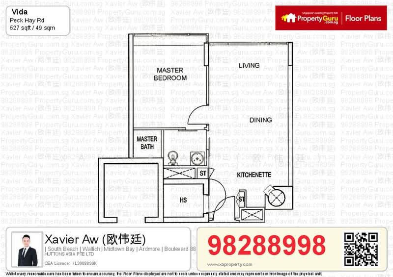 Vida, 5 Peck Hay Road, 1 Bedroom, 520 sqft, Apartment For Rent, by Xavier Aw (欧伟廷), 22406874 - PropertyGuru.com.sg
