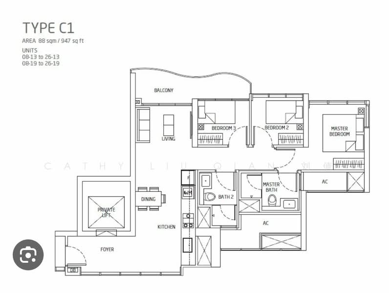 Queens Peak, Dundee Road, 3 Bedrooms, 948 sqft, Condominium For Rent, by Cathy LIU QIAN 刘倩, 22862872 - PropertyGuru.com.sg