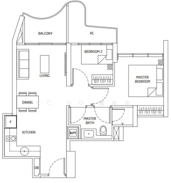 Queens Peak, Dundee Road, 2 Bedrooms, 624 sqft, Condominium For Rent, by KC Ng 黄庆宗, 22887753 - PropertyGuru.com.sg