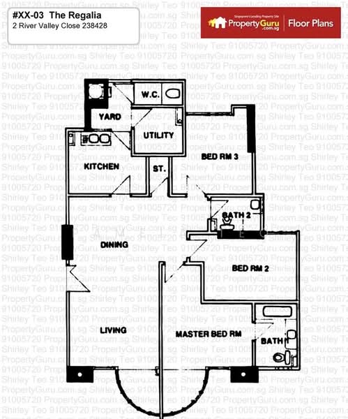 The Regalia, 2 River Valley Close, 3 Bedrooms, 1,216 sqft, Apartment For Rent, by Pamela Teo, 22926377 - PropertyGuru.com.sg