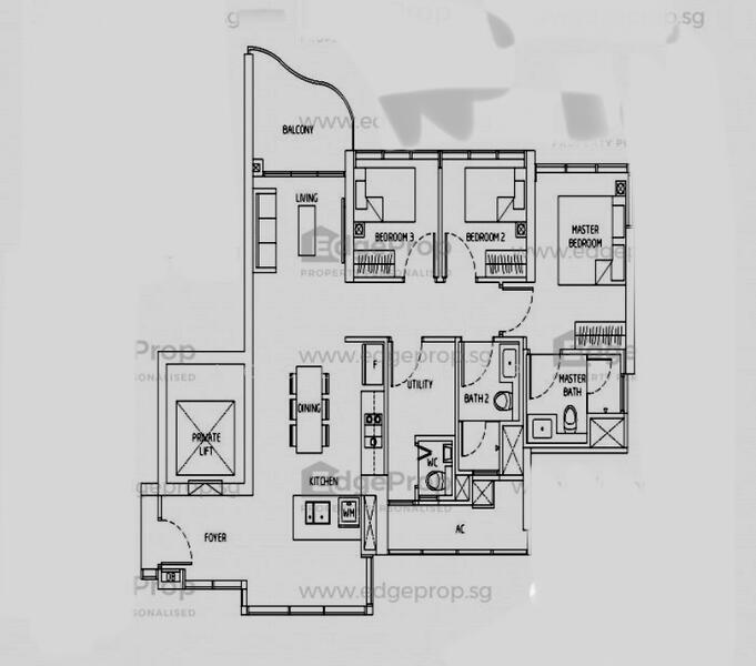 Queens Peak, Dundee Road, 3 Bedrooms, 1,055 sqft, Condominium For Rent, by Jooli Yeap, 22954284 - PropertyGuru.com.sg
