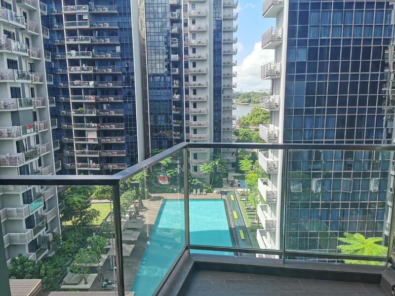 Lake Grande, 2 Jurong Lake Link, 2 Bedrooms, 721 sqft, Condominium For Rent, by Terence Ng, 22975110 - Balcony with Direct Pool view - PropertyGuru.com.sg