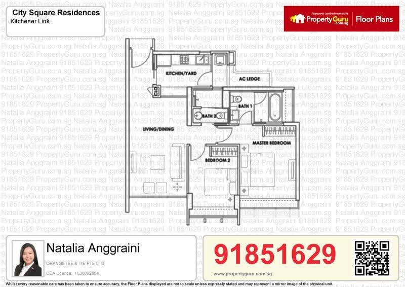 City Square Residences, 8 Kitchener Link, Farrer Park / Serangoon Rd, 2 Bedrooms, 861 sqft, Condominium For Rent, by Natalia Anggraini, 23124178 - PropertyGuru.com.sg
