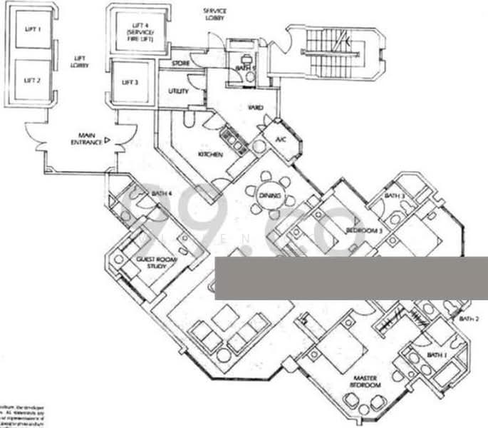 The Waterside, 11 Tanjong Rhu Road, 4 Bedrooms, 2,399 sqft, Condominium For Sale, by Vivien Ooi, 23124662 - Fit queen and study table in 2 & 3 rd bedrooms - PropertyGuru.com.sg