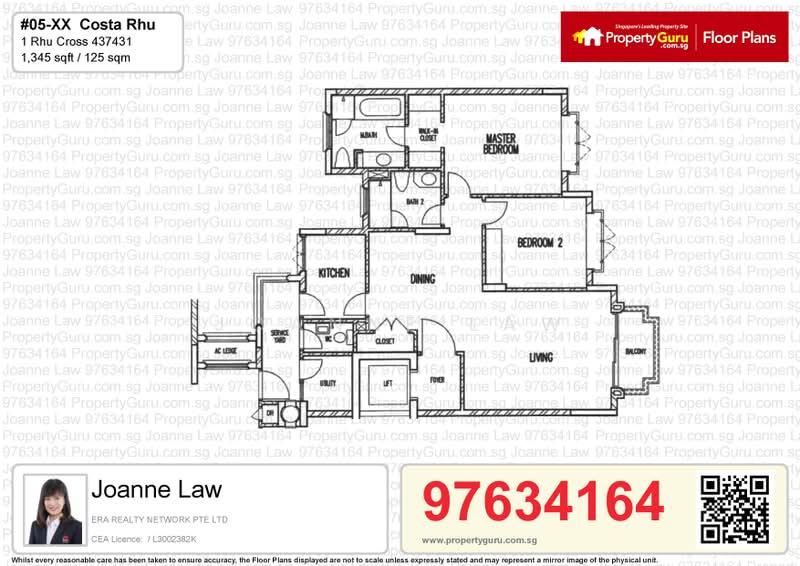 Costa Rhu, 1 Rhu Cross, 2 Bedrooms, 1,345 sqft, Condominium For Rent, by Joanne Law, 23150346 - PropertyGuru.com.sg