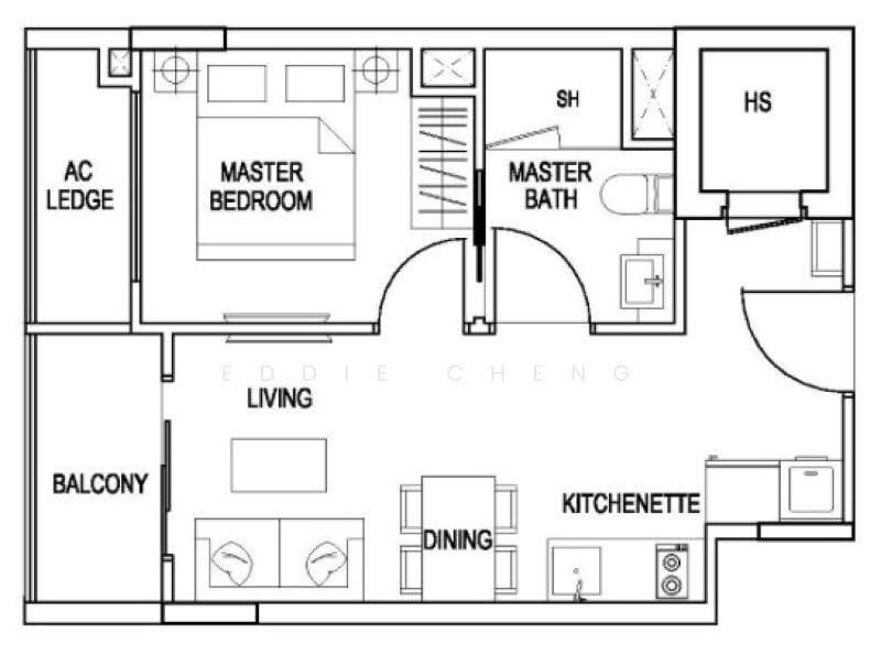 Kensington Square, 2 Jalan Lokam, Hougang / Punggol / Sengkang, 1 Bedroom, 430 sqft, Apartment For Rent, by Eddie Cheng, 23234983 - PropertyGuru.com.sg