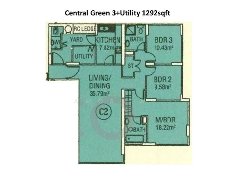 Central Green, 1 Jalan Membina, 3 Bedrooms, 1,292 sqft, Condominium For Rent, by Amos Tan 陈伟强, 23353725 - PropertyGuru.com.sg